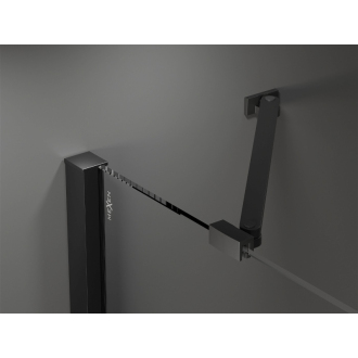 Mexen Velar Duo posuvné sprchové dvere 140 cm, priehľadné, čierne - 871-140-000-02-70