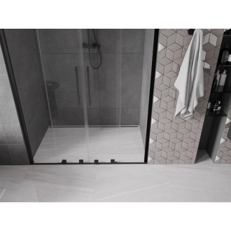 Mexen Velar Duo posuvné sprchové dvere 140 cm, priehľadné, čierne - 871-140-000-02-70