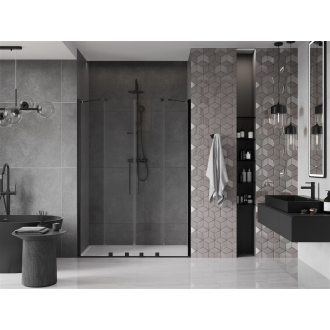 Mexen Velar Duo posuvné sprchové dvere 140 cm, priehľadné, čierne - 871-140-000-02-70