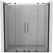 Mexen Velar Duo posuvné sprchové dvere 170 cm, priehľadné, čierne - 871-170-000-02-70