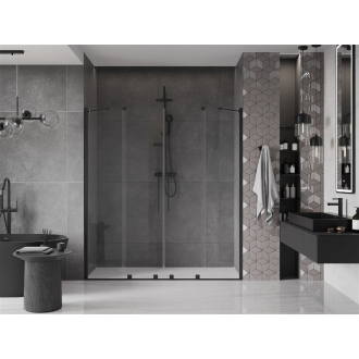 Mexen Velar Duo posuvné sprchové dvere 170 cm, priehľadné, čierne - 871-170-000-02-70