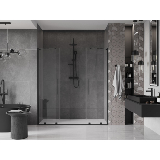 Mexen Velar Duo posuvné sprchové dvere 180 cm, priehľadné, čierne - 871-180-000-02-70