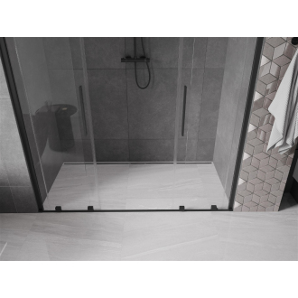Mexen Velar Duo posuvné sprchové dvere 200 cm, priehľadné, čierne - 871-200-000-02-70