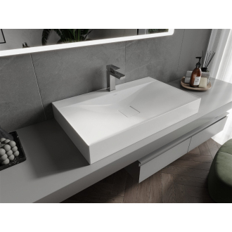 Mexen Poli umývadlo na dosku z konglomerátu 1/O 80 x 48 cm, biela - 23028001