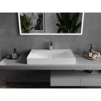 Mexen Poli umývadlo na dosku z konglomerátu 1/O 80 x 48 cm, biela - 23028001