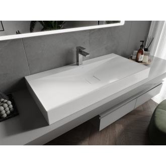 Mexen Poli umývadlo na dosku z konglomerátu 1/O 100 x 48 cm, biela - 23021001
