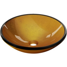 Mexen Mira sklenené umývadlo na dosku 42 x 42 cm, zlaté - 24124250