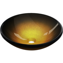 Mexen Mira sklenené umývadlo na dosku 42 x 42 cm, tmavo zlatá - 24124251