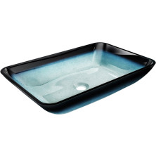 Mexen Megan sklenené umývadlo na dosku 56 x 36 cm, modré - 24135647