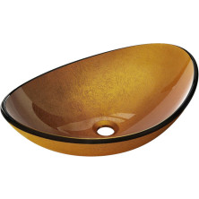 Mexen Sonia sklenené umývadlo na dosku 54 x 37 cm, zlaté - 24145450