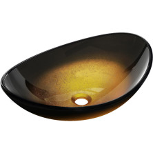 Mexen Sonia sklenené umývadlo na dosku 54 x 37 cm, tmavo zlatá - 24145451