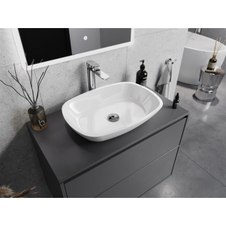 Mexen Araks sklenené umývadlo na dosku 54 x 39 cm, biele - 24155430