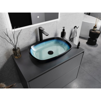 Mexen Araks sklenené umývadlo na dosku 54 x 39 cm, modré - 24155447