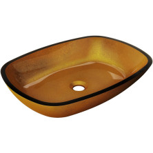 Mexen Araks sklenené umývadlo na dosku 54 x 39 cm, zlaté - 24155450