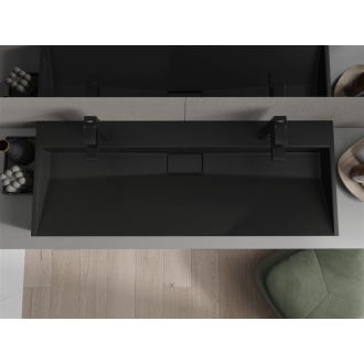 Mexen Ava umývadlo na dosku z konglomerátu 2/O 120 x 46 cm, čierna - 23011272