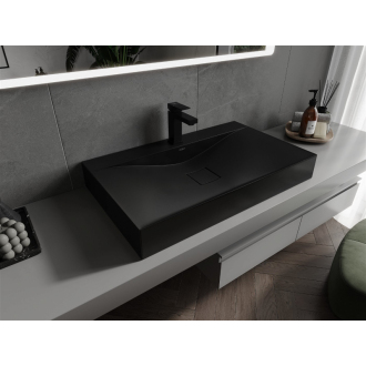 Mexen Poli umývadlo na dosku z konglomerátu 1/O 80 x 48 cm, čierna - 23028071