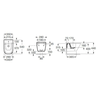 ROCA GAP A.3574.7.500.0 závesný bidet