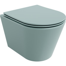 Záchodová misa Mexen Rico Rimless so štíhlym soft-close sedátkom, Duroplast, svetlo zelená matná - 30724048