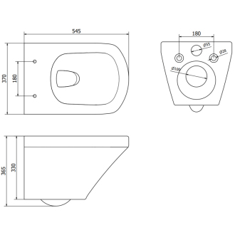 Záchodová misa Mexen Vito Rimless so štíhlym soft-close sedátkom, Duroplast, biela 30174000
