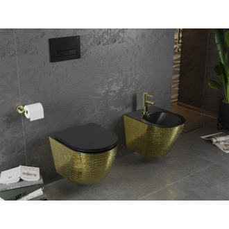 Mexen Lena závesný bidet, matná čierno / zlatá stupnica - 35224878