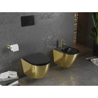 Mexen Lena závesný bidet, matná čierna/zlatá - 35224876