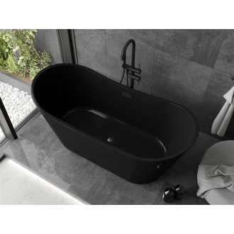 Mexen Montana voľne stojaca vaňa 170 x 80 cm, čierna, čierny prepad - 52011708070-B