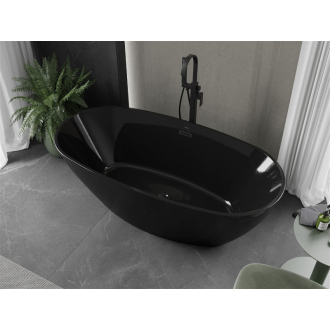 Mexen Eris voľne stojaca vaňa 170 x 85 cm, čierna, čierny prepad - 53441708570-B
