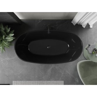 Mexen Eris voľne stojaca vaňa 170 x 85 cm, čierna, čierny prepad - 53441708570-B