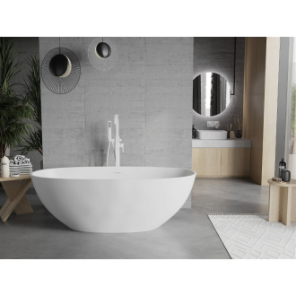 Mexen Bari voľne stojaca vaňa z konglomerátu 165 x 75 cm, matná biela - 57221657500