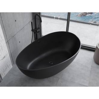 Mexen Parma voľne stojaca vaňa z konglomerátu 160 x 95 cm, matná čierna - 57231609570