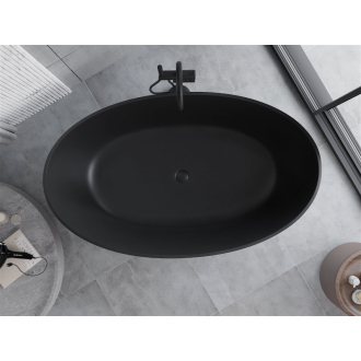 Mexen Parma voľne stojaca vaňa z konglomerátu 160 x 95 cm, matná čierna - 57231609570