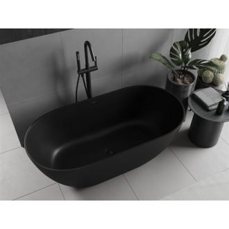 Mexen Rimini voľne stojaca vaňa z konglomerátu 150 x 75 cm, matná čierna - 57241507570