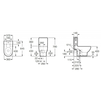 ROCA MERIDIAN A.3422.4.700.0 WC misa kombi VARIO odpad