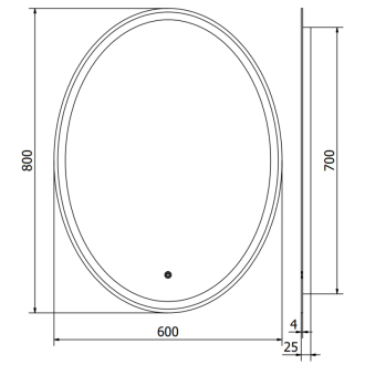 Mexen Elz osvetlené kúpeľňové zrkadlo 60 x 80 cm, LED 6000K, proti zaparovaniu - 9802-060-080-611-00