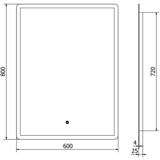 Mexen Navia osvetlené kúpeľňové zrkadlo 60 x 80 cm, LED 6000K, proti zaparovaniu - 9803-060-080-611-00