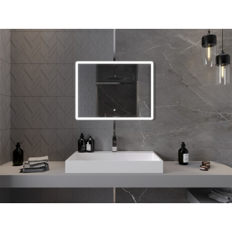 Mexen Navia osvetlené kúpeľňové zrkadlo 80 x 60 cm, LED 6000K, proti zaparovaniu - 9803-080-060-611-00