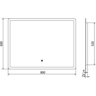 Mexen Navia osvetlené kúpeľňové zrkadlo 80 x 60 cm, LED 6000K, proti zaparovaniu - 9803-080-060-611-00