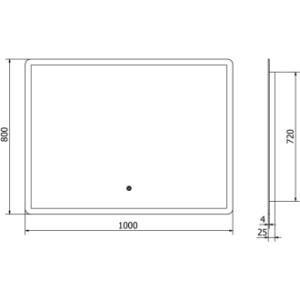 Mexen Navia osvetlené kúpeľňové zrkadlo 100 x 80 cm, LED 6000K, proti zaparovaniu - 9803-100-080-611-00