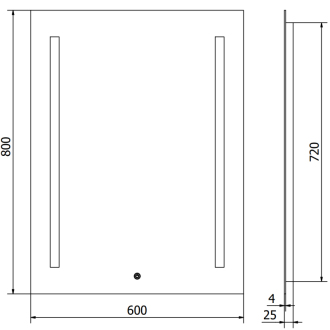 Mexen Remi osvetlené kúpeľňové zrkadlo 60 x 80 cm, LED 6000K, proti pare - 9804-060-080-611-00