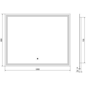 Mexen Taco osvetlené kúpeľňové zrkadlo 100 x 80 cm, LED 6000K, proti zaparovaniu - 9805-100-080-611-00
