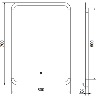 Mexen Nida osvetlené kúpeľňové zrkadlo 50 x 70 cm, LED 6000K, proti zaparovaniu - 9806-050-070-611-00