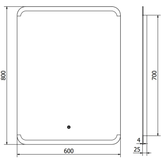 Mexen Nida osvetlené kúpeľňové zrkadlo 60 x 80 cm, LED 6000K, proti zaparovaniu - 9806-060-080-611-00