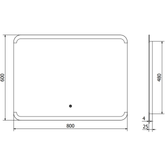 Mexen Nida osvetlené kúpeľňové zrkadlo 80 x 60 cm, LED 6000K, proti zaparovaniu - 9806-080-060-611-00
