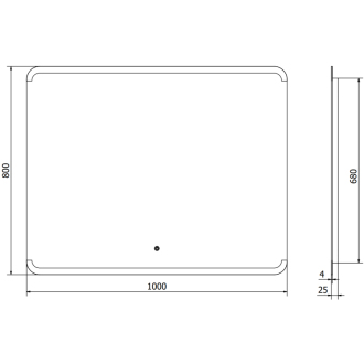Mexen Nida osvetlené kúpeľňové zrkadlo 100 x 80 cm, LED 6000K, proti pare - 9806-100-080-611-00