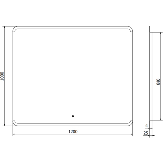 Mexen Nida osvetlené kúpeľňové zrkadlo 120 x 100 cm, LED 6000K, proti zaparovaniu - 9806-120-100-611-00