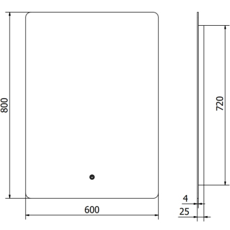 Kúpeľňové zrkadlo Mexen Sun osvetlené 60 x 80 cm, LED 6000K, proti zaparovaniu - 9807-060-080-611-00