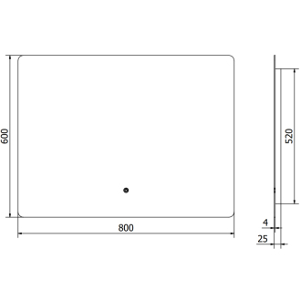Mexen Sun osvetlené kúpeľňové zrkadlo 80 x 60 cm, LED 6000K, proti zaparovaniu - 9807-080-060-611-00