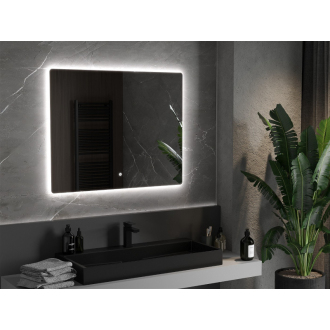 Mexen Sun osvetlené kúpeľňové zrkadlo 100 x 80 cm, LED 6000K, proti zaparovaniu - 9807-100-080-611-00