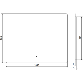 Mexen Sun osvetlené kúpeľňové zrkadlo 100 x 80 cm, LED 6000K, proti zaparovaniu - 9807-100-080-611-00