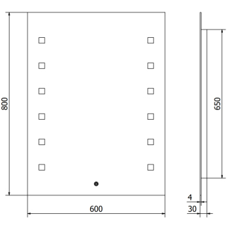 Mexen Ner osvetlené kúpeľňové zrkadlo 60 x 80 cm, LED 6000K, proti zaparovaniu - 9809-060-080-611-00